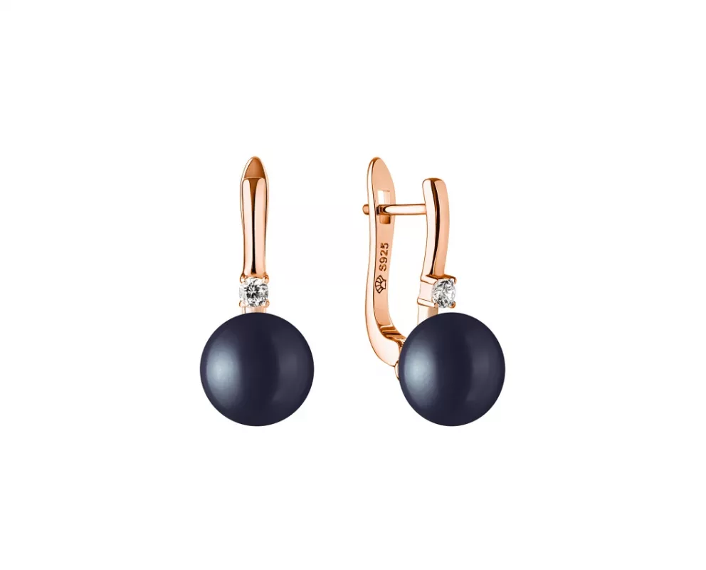 Eleganter Perlenohrring schwarz Eleganter Perlenohrring schwarz